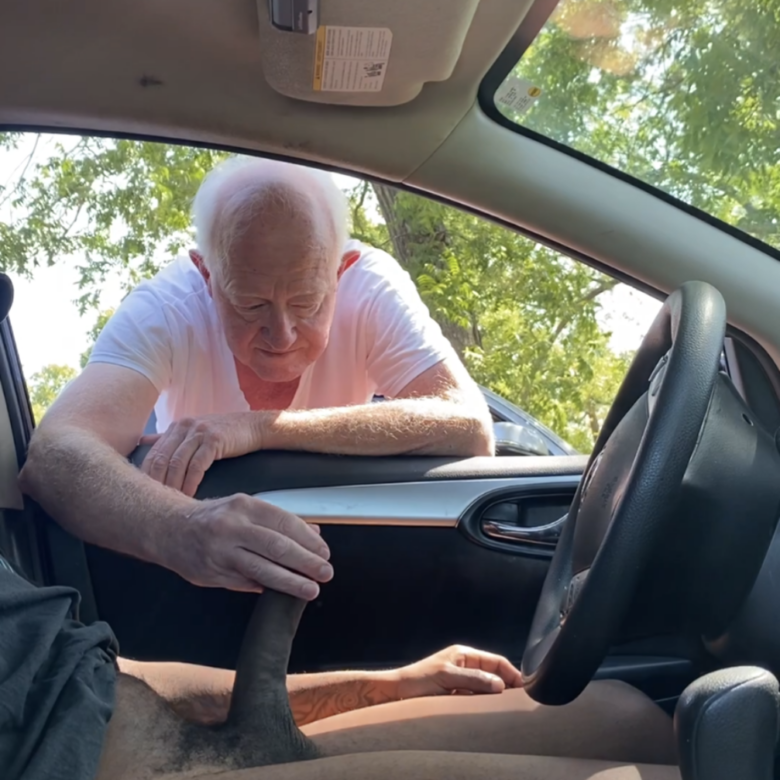 horny grandpa catches me stroking